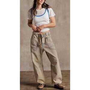 We The Free Tan Wide Leg Jeans